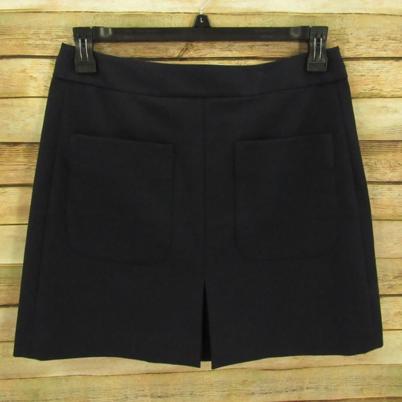 LOFT Dresses & Skirts - LOFT Navy Blue Front Pleat Skirt 8